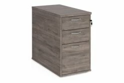 Thrifty Next-Day Desk High Pedestal Grey Oak