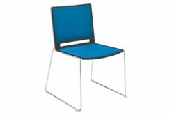 Pack Of 2 Garner Polypropylene Stacking Chairs With Upholstered Seat & Back Pad