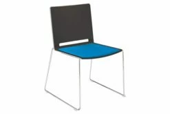 Pack Of 2 Garner Polypropylene Stacking Chairs With Upholstered Seat Pad