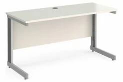 All White Deluxe Narrow Rectangular Desk