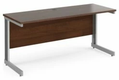 All Walnut Deluxe Narrow Rectangular Desk