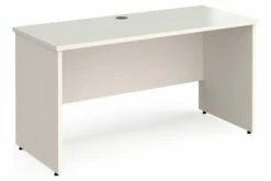 All White Panel End Narrow Rectangular Desk