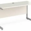 All White C-Leg Narrow Rectangular Desk