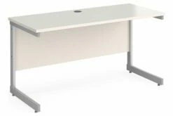 All White C-Leg Narrow Rectangular Desk