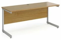 All Oak C-Leg Narrow Rectangular Desk