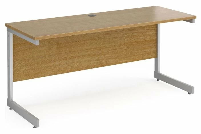 All Oak C-Leg Narrow Rectangular Desk