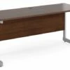 All Walnut C-Leg Narrow Rectangular Desk
