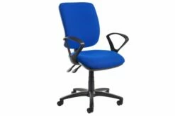 Isla High Back Fabric Operator Chair Fixed Arms (Blue)