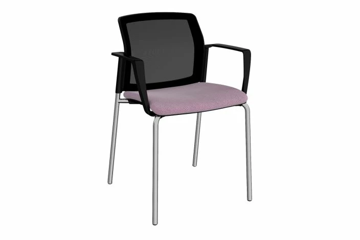 Yarra Mesh Back Stacking Chair With Fixed Arms