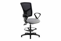 Rapel Mesh High Back Draughtsman Chair With Fixed Arms