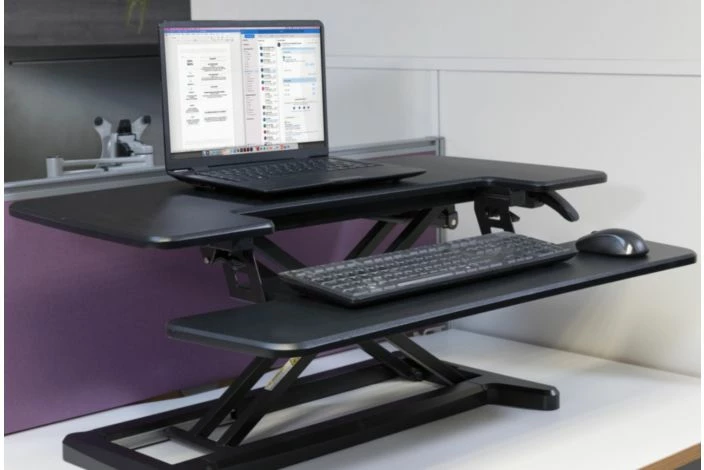 All Black Height Adjustable Sit And Stand Desk Converter - Image 3