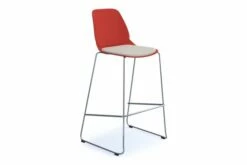 Sylvia Sled Frame Stool With Seat Pad