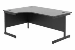 All Black C-Leg Left Hand Ergonomic Desk