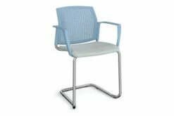 Yarra Perforated Back Cantilever Chair With Fixed Arms