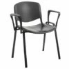 Pack Of 4 Plastic Stacking Conference Chairs With Arms