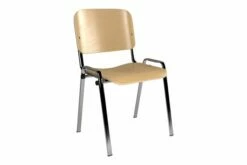 Volta Wooden Stacking Conference Chair (Chrome Frame)