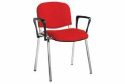 Pack Of 4 Chrome Frame Stacking Conference Chairs With Arms