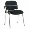 Pack Of 4 Chrome Frame Conference Chairs With Writing Tablets