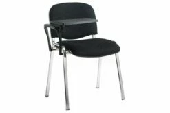 Pack Of 4 Chrome Frame Conference Chairs With Writing Tablets