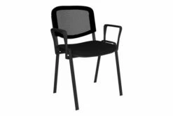 Volta Mesh Back Stacking Conference Chair With Arms (Black Frame)