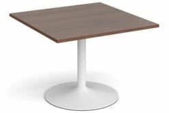All Walnut Trumpet Base Square Extension Table