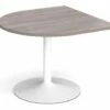 All Grey Oak Trumpet Base Radial Extension Table