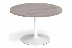 All Grey Oak Trumpet Base Round Boardroom Table