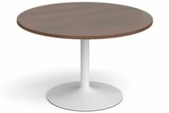 All Walnut Trumpet Base Round Boardroom Table