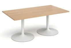All Beech Trumpet Base Rectangular Boardroom Table