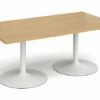 All Oak Trumpet Base Rectangular Boardroom Table