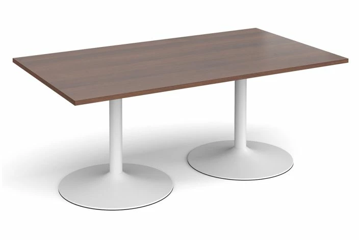 All Walnut Trumpet Base Rectangular Boardroom Table