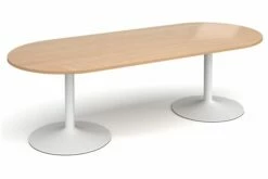 All Beech Trumpet Base Radial Boardroom Table