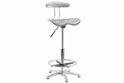 Low Back Polypropylene Draughtsman Chair (Silver)