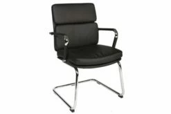 Crowne Leather Faced Cantilever Chair (Black)