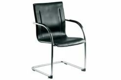 Guest Leather Faced Cantilever Chair (Single)