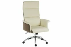 Panache High Back Executive Leather Look Chair Cream