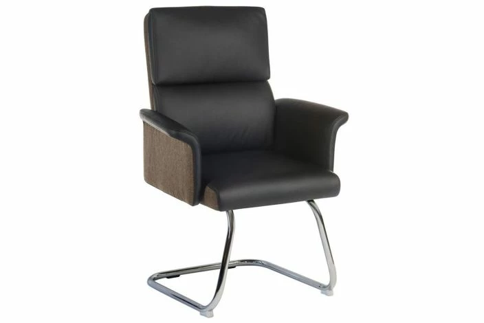 Panache Leather Look Cantilever Chair (Black)