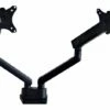 All Black Gas Spring Double Monitor Arm