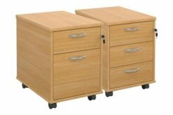 Thrifty Next-Day Mobile Pedestal Oak