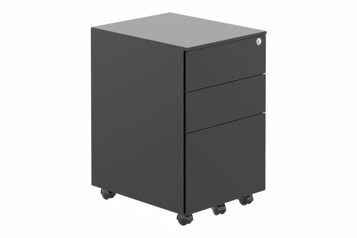 All Black Metal Mobile Pedestal