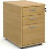 All Oak Tall Mobile 3 Drawer Pedestal