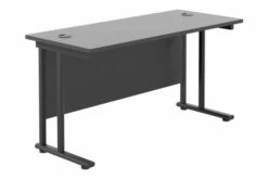 All Black Double C-Leg Narrow Rectangular Desk