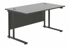 All Black Double C-Leg Rectangular Desk