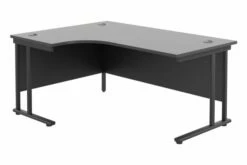 All Black Double C-Leg Left Hand Ergonomic Desk