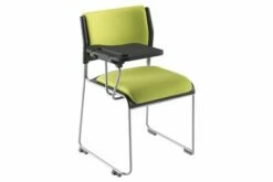 Pack Of 2 Matton Sled Framed Writing Tablet Chairs With Upholstered Seat & Back