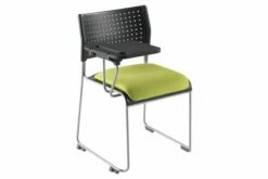 Pack Of 2 Matton Sled Framed Writing Tablet Chairs With Upholstered Seat