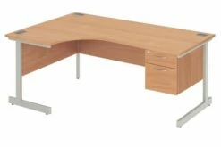 Proteus I Left Hand Ergonomic Desk With 2 Drawers