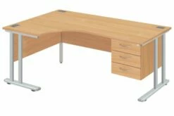 Proteus II Left Hand Ergonomic Desk With 3 Drawers