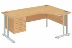 Proteus II Right Hand Ergonomic Desk With 3 Drawers